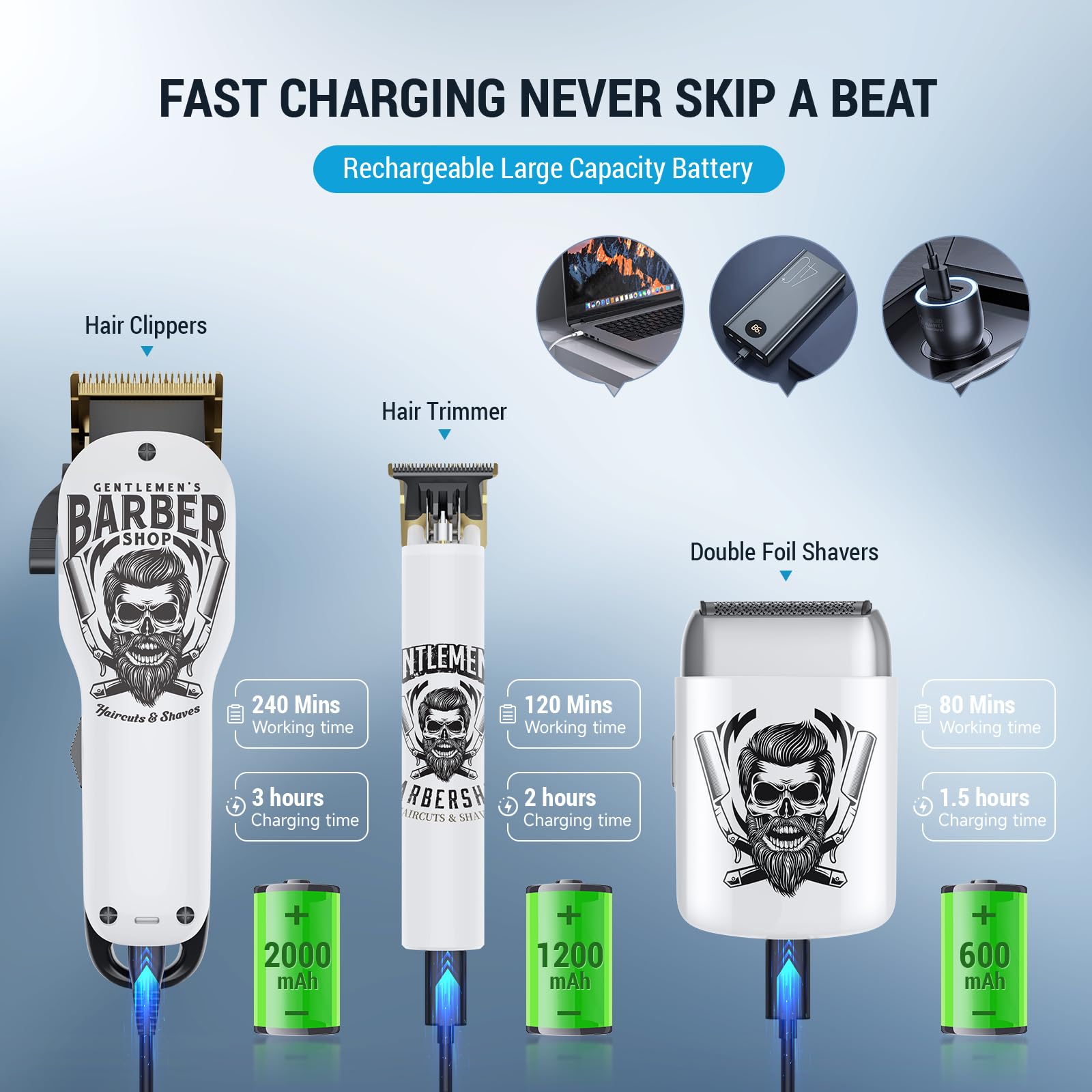 BESTBOMG complete accessories kit includes eleven guards, case, cape, and cables for easy setup