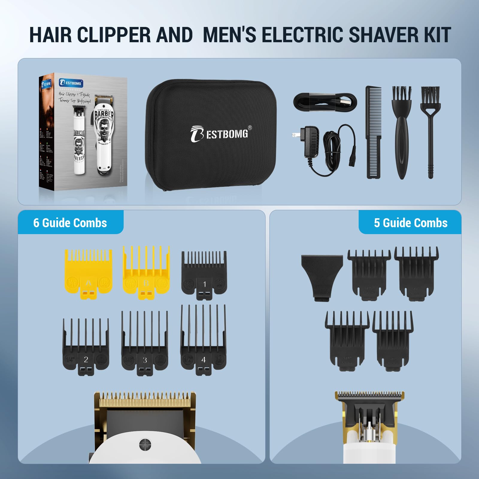 BESTBOMG guide combs collection shows versatile length options for styling.