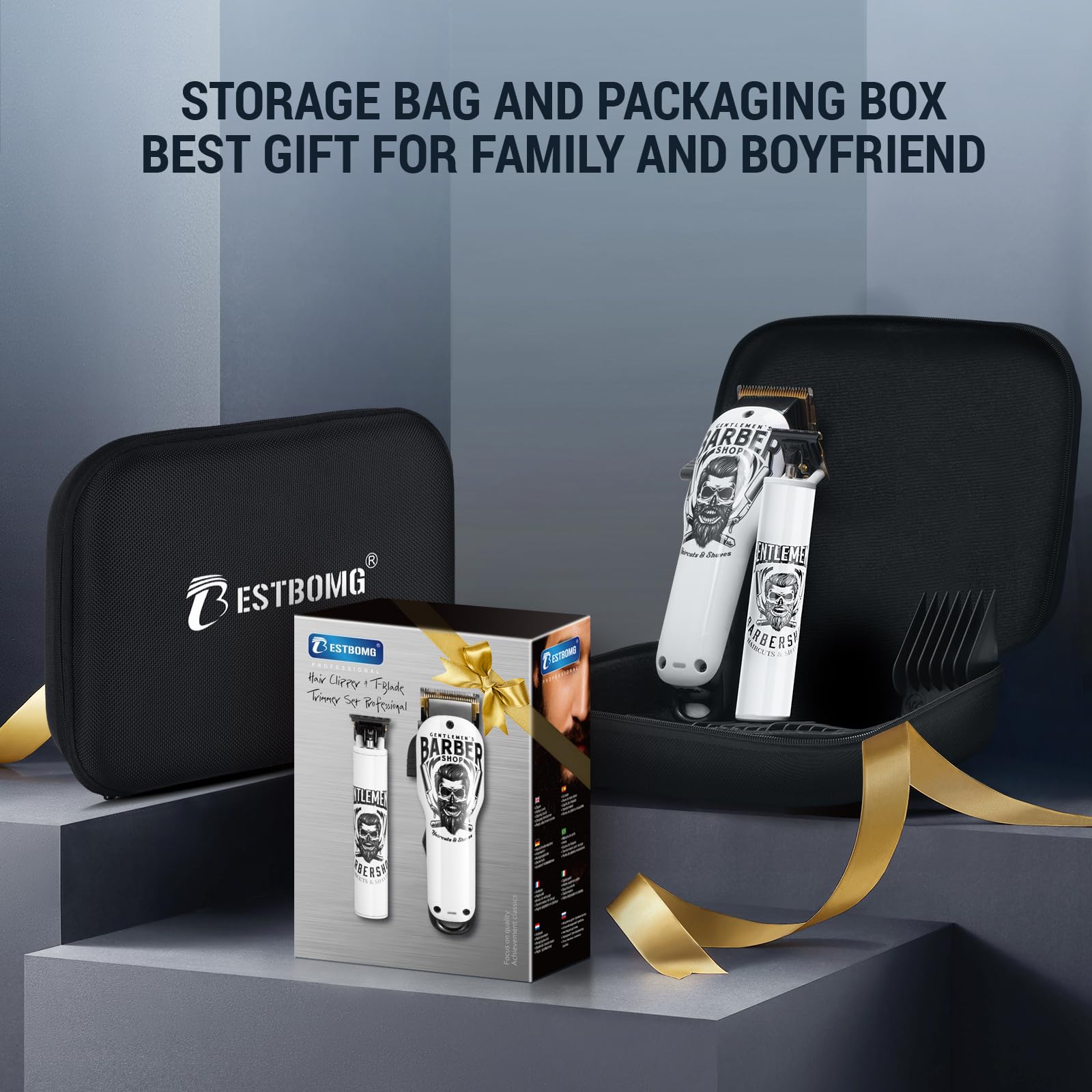 BESTBOMG hair clippers side view with ergonomic grip for comfortable styling.