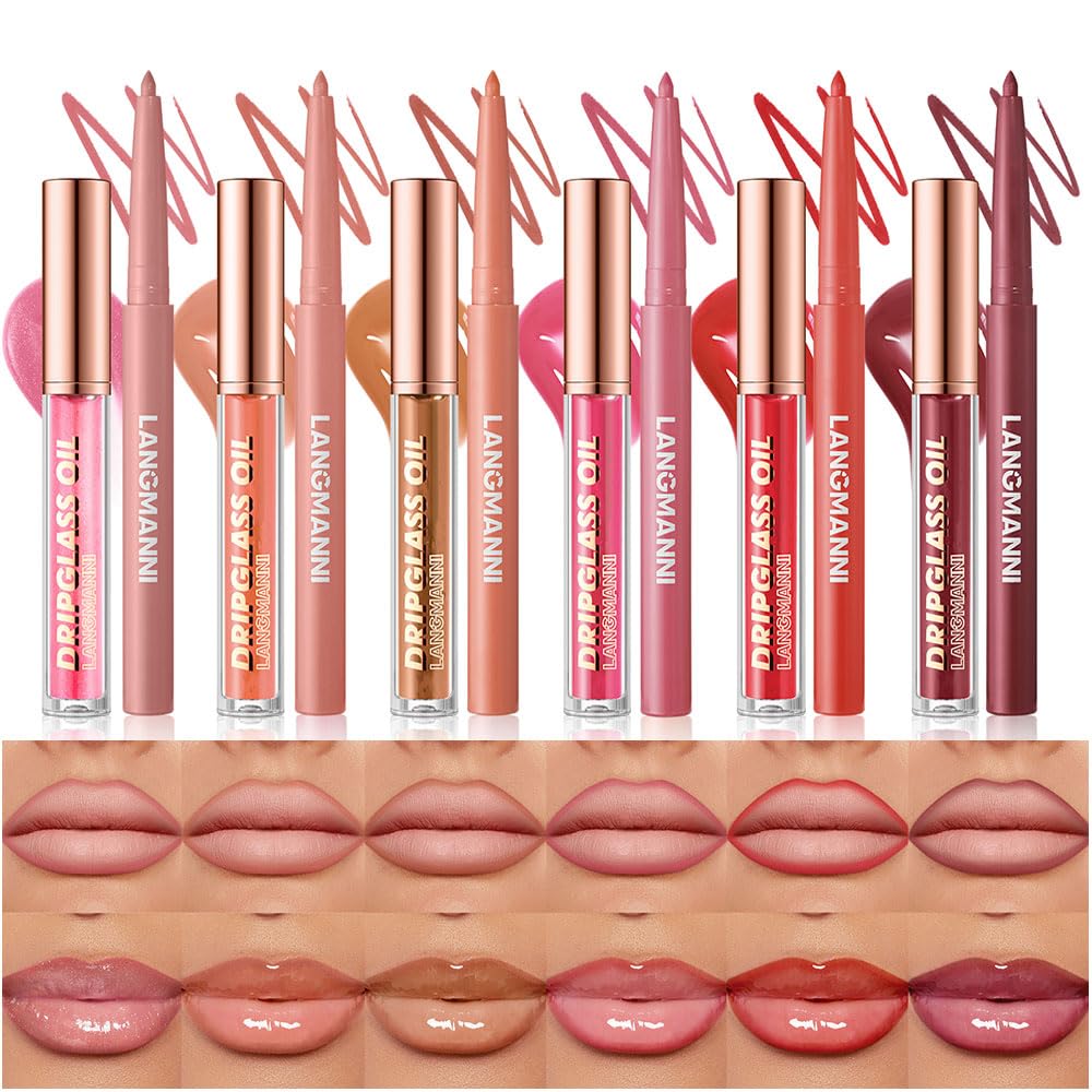 BestLand lip liner six-shades swatch showing rich pigment and precise definition