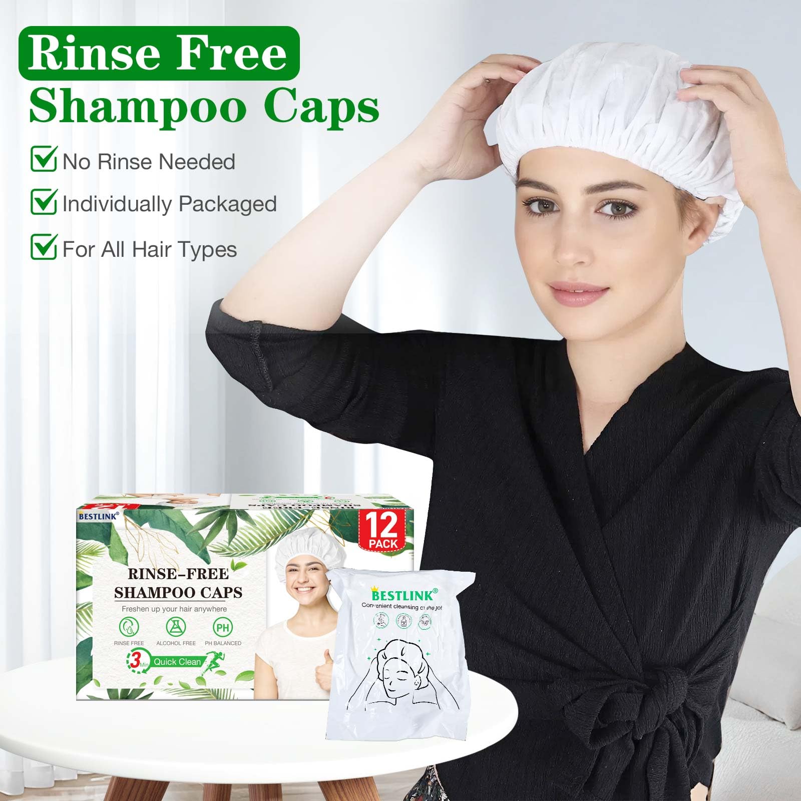 BestLink shampoo caps spa like fragrance with herbal extracts for soothing experience.