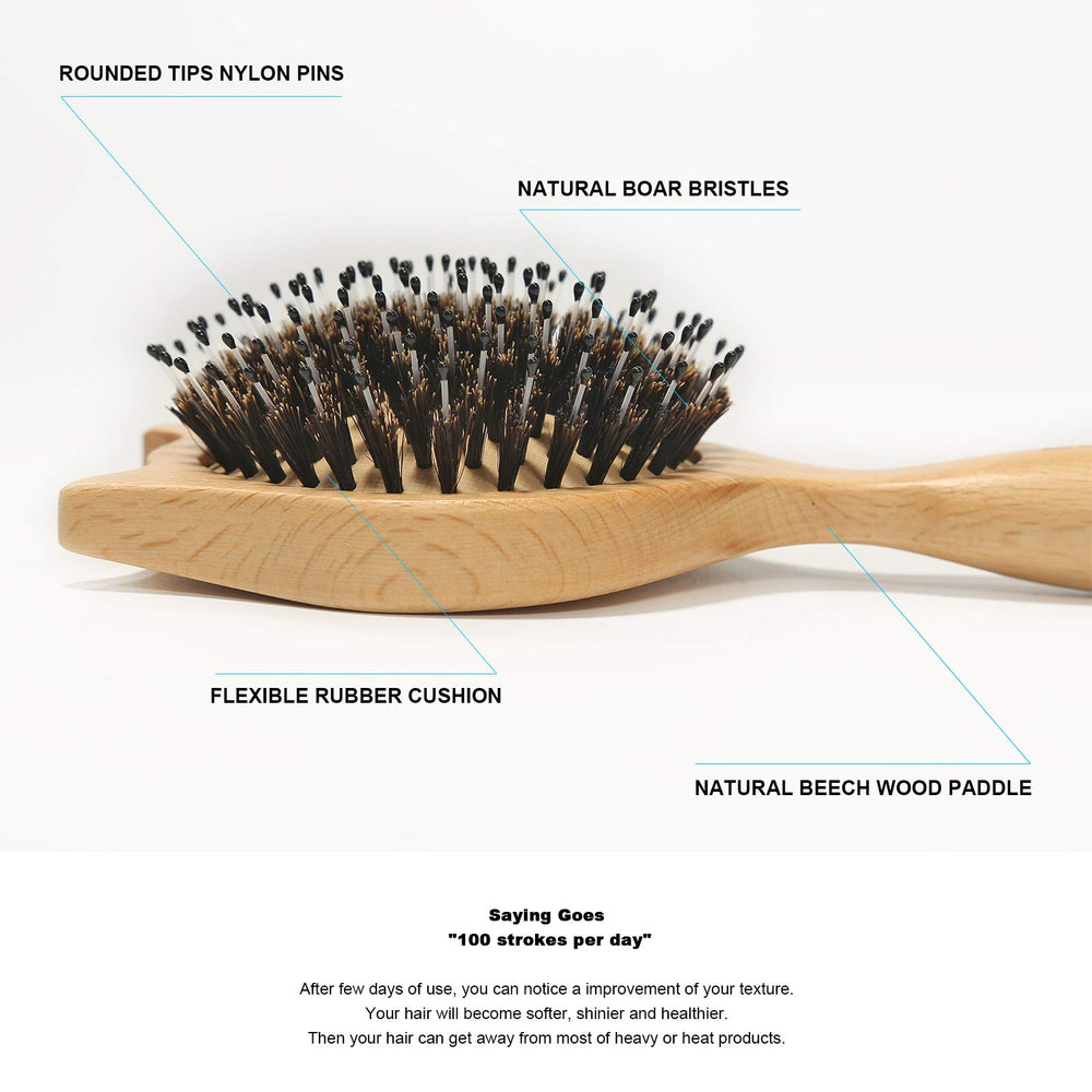 BESTOOL detangling action brush enables easy detangling for various hair textures.