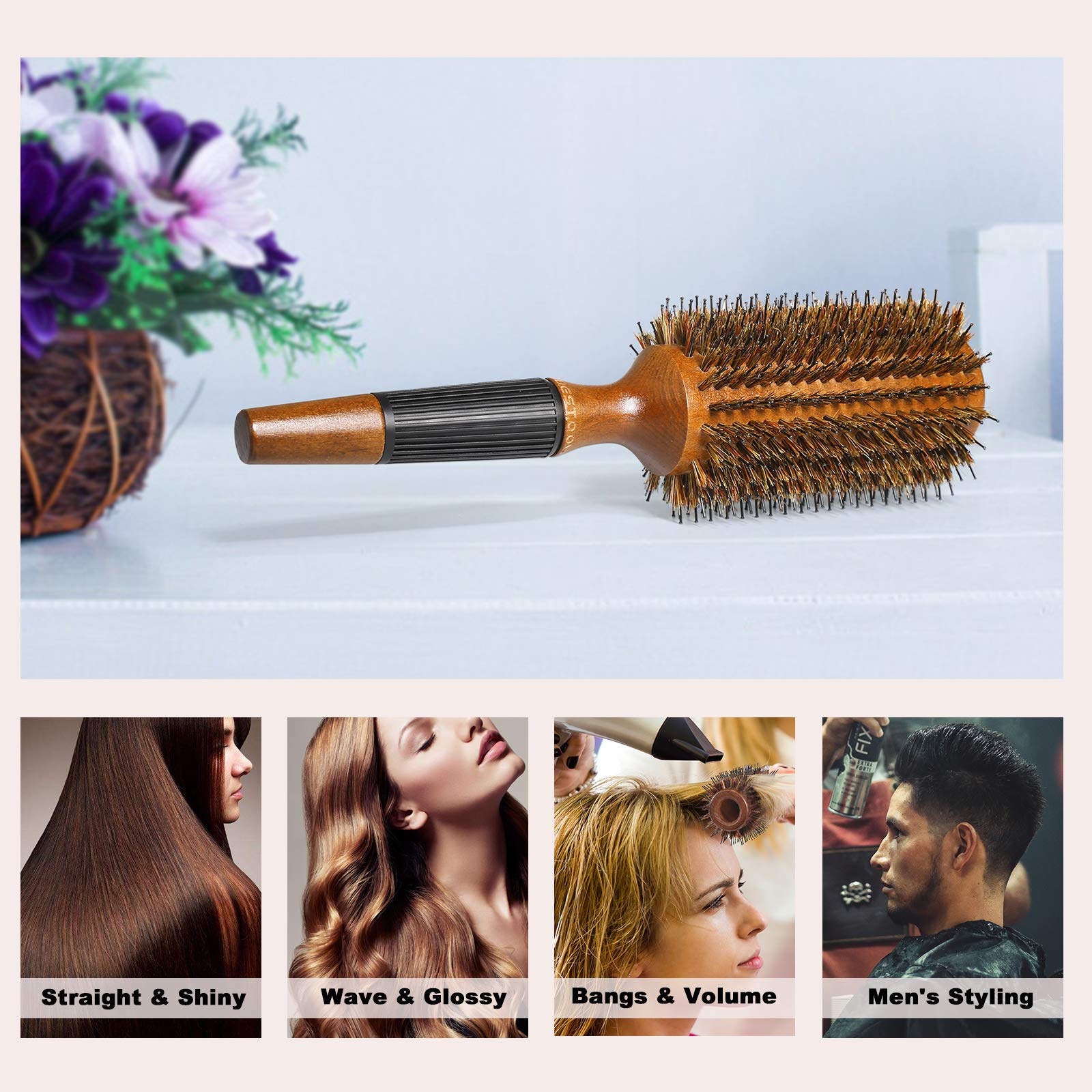 BESTOOL Round Hair Brush with carry bag for storage and travel.
