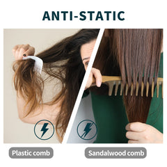 BESTOOL sandalwood comb for long, thick curly hair reduces snag and breakage.