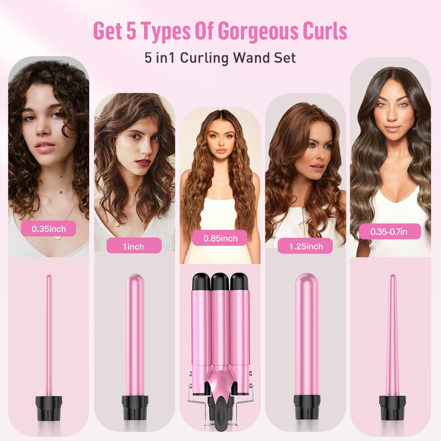 Bestope Pro 3-barrel Wave Iron detail highlights versatile styling options for varied curls.