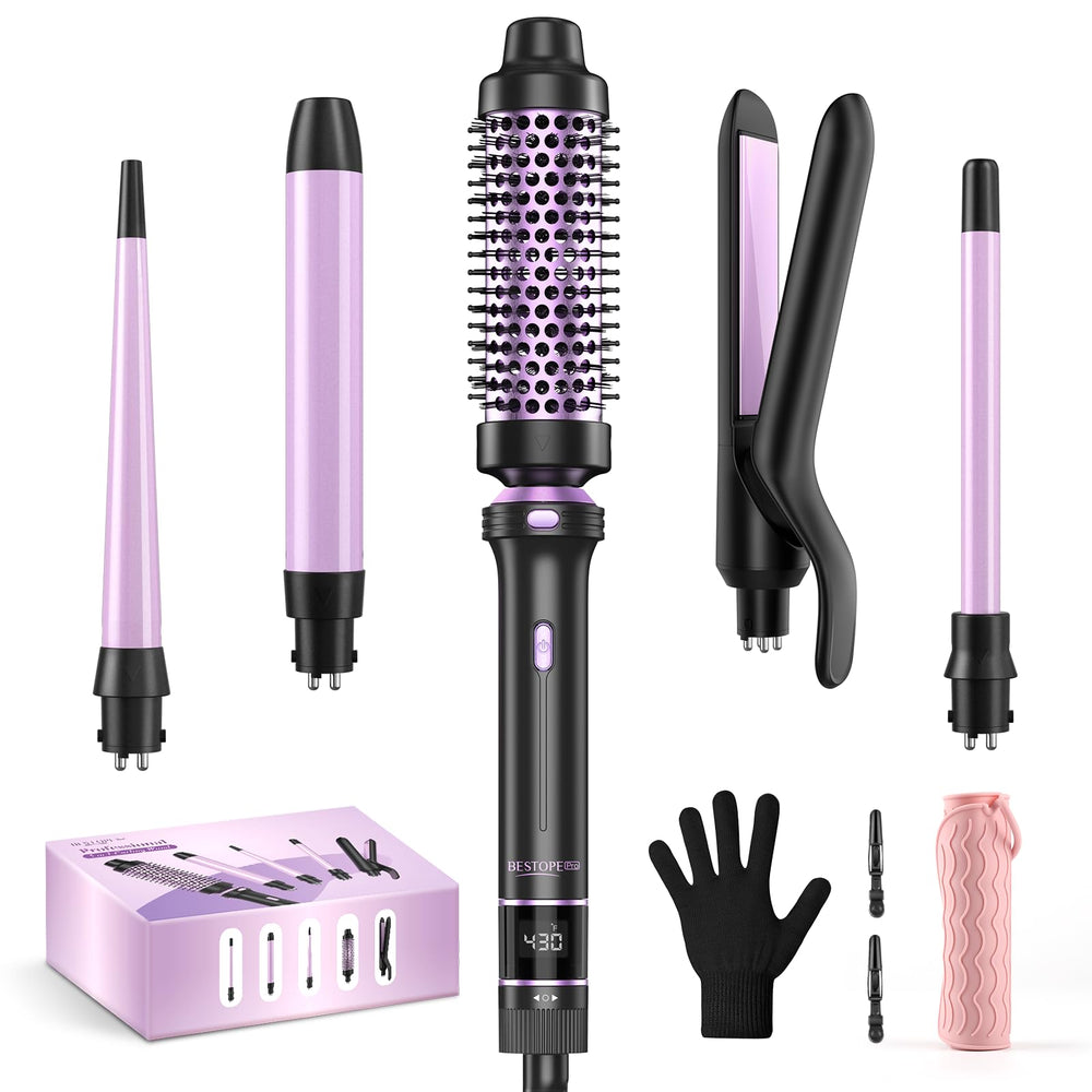 BESTOPE PRO 5-in-1 curling iron set shown as an all-in-one styling kit for versatile looks.