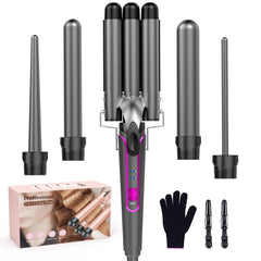 BESTOPE PRO curling wand set barrels close-up showing even heat for faster styling.