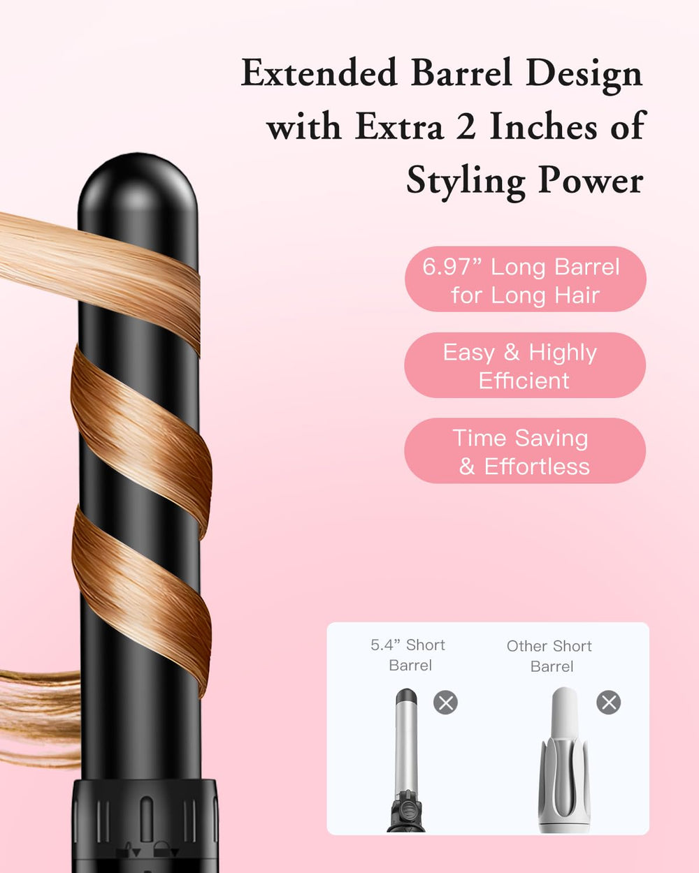 BESTOPE PRO 1.25 inch thick wand for bold, voluminous curls