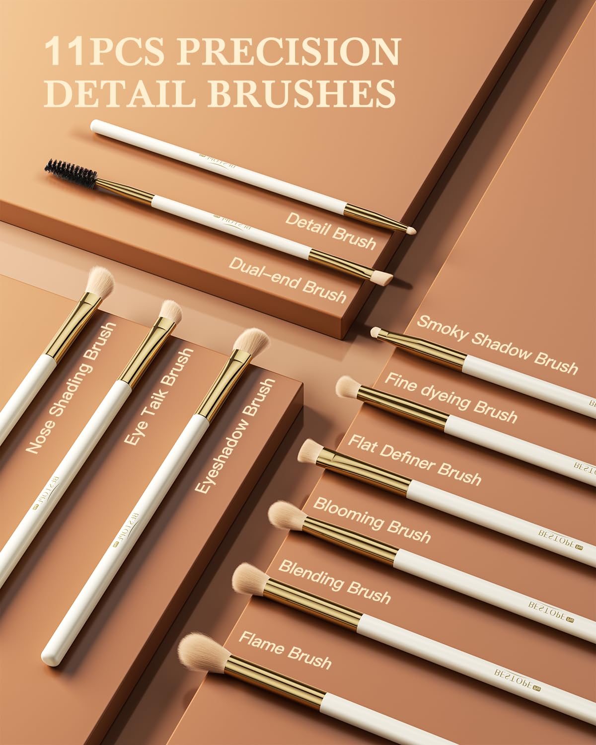 BESTOPE PRO makeup brushes set with ergonomic handle for comfortable use