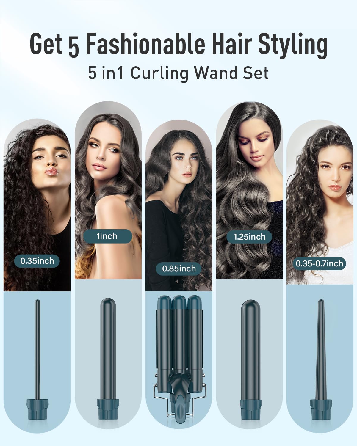 BESTOPE PRO Waver 3-barrel wand close-up highlighting customizable beach waves.