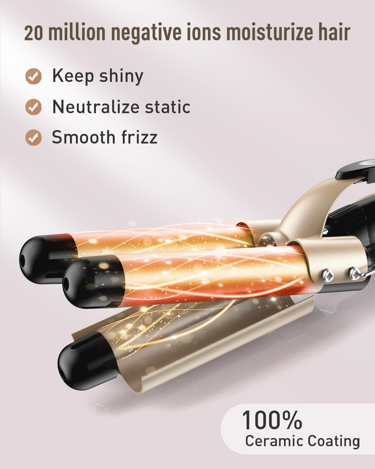 BESTOPE PRO Waver curling iron heat-up in 30 seconds for quick mornings