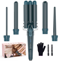 BESTOPE PRO Waver 5-in-1 curling wand green shown for versatile at-home styling.