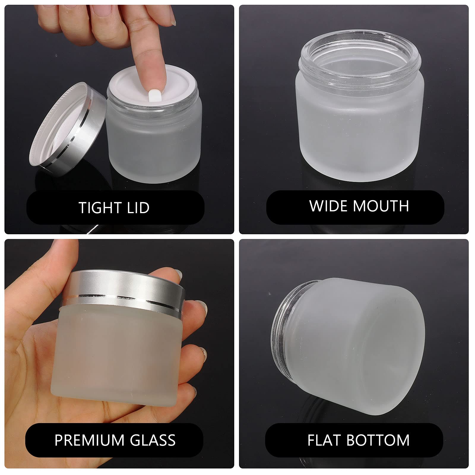 Betrome 2oz jars with inner liners ideal for creams balms or salves.