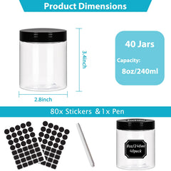 Betrome 8oz clear jar stackable display helps organize craft supplies.
