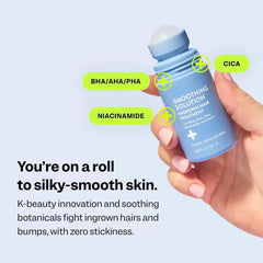 Bettenko Smoothing Solution is applied to dry skin during a post-shave ritual.
