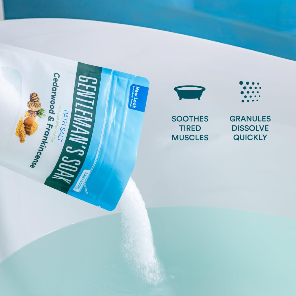 Better Bath Better Body Gentleman's Bath Salt pouch seals securely with an easy press-lock.