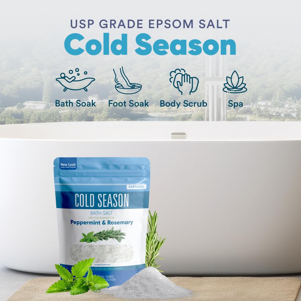 Better Bath Better Body Cold Season Bath Salt rosemary and peppermint oils scent in bath water