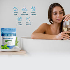 Better Bath Better Body Cold Season Bath Salt USP-grade Epsom crystals shown for a soothing soak