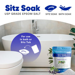 Better Bath Better Body Sitz Bath Soak essential oils label highlighting aroma-rich formula.