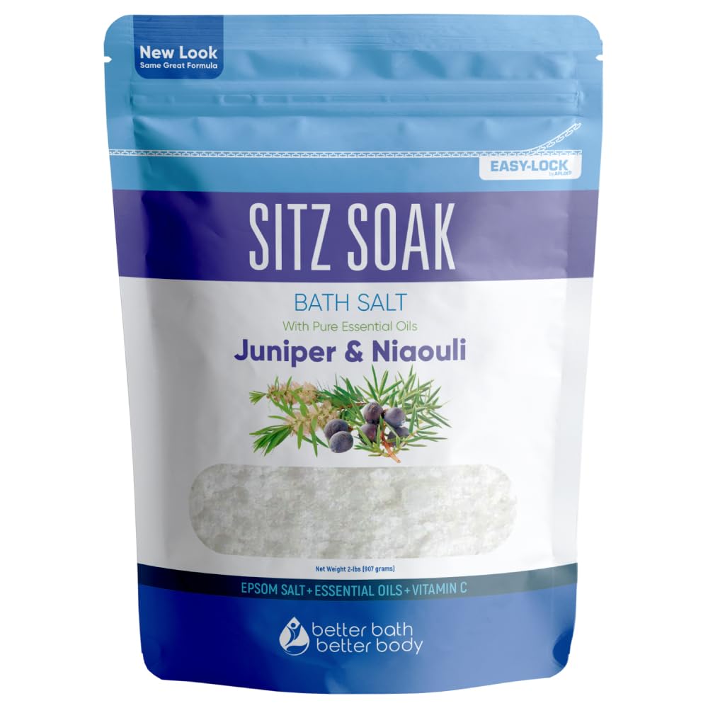 Better Bath Better Body Sitz Bath Soak pouch closeup showing BPA-free packaging for easy storage.