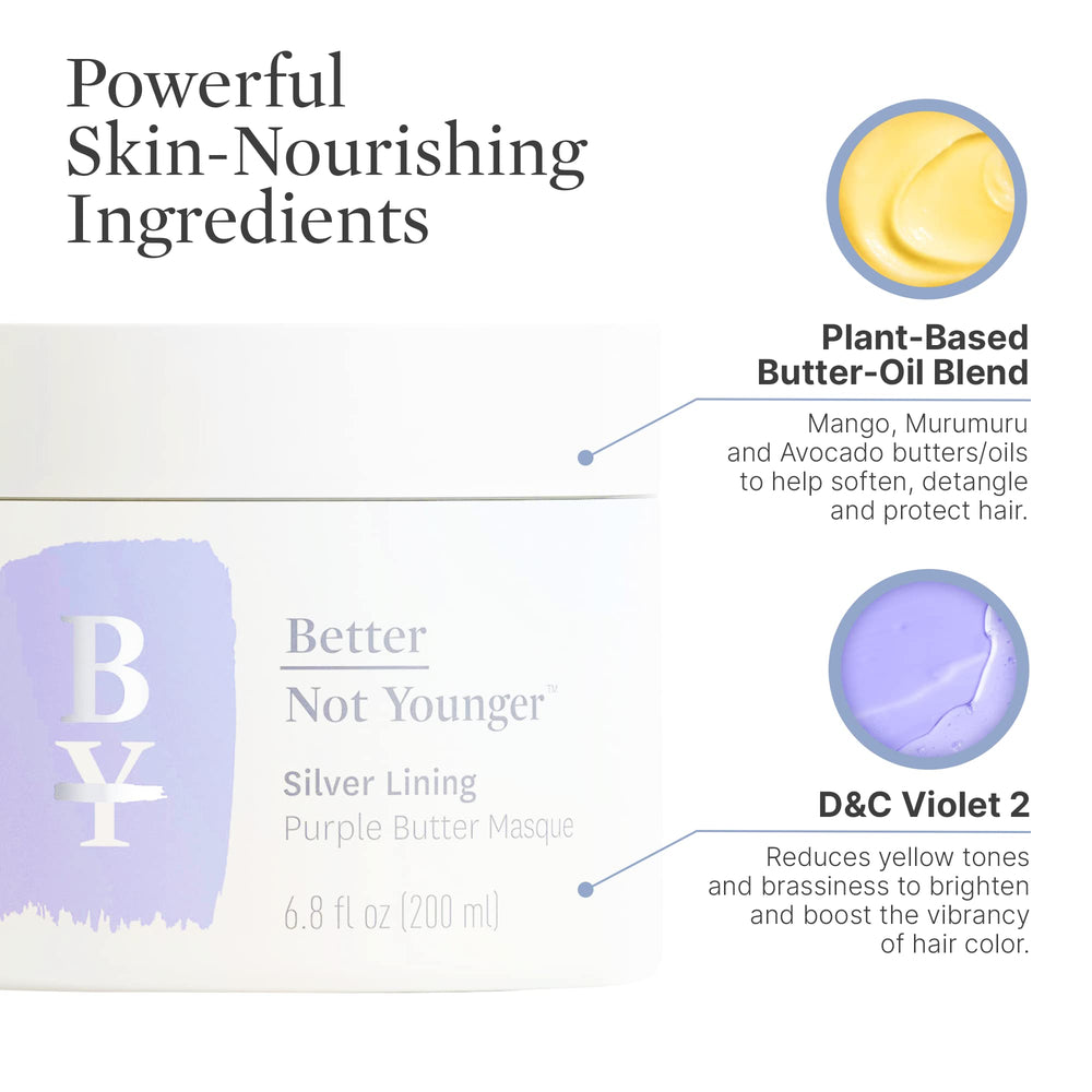 Better Not Younger Silver Lining application-hands demonstrates even distribution through mid-lengths and ends.
