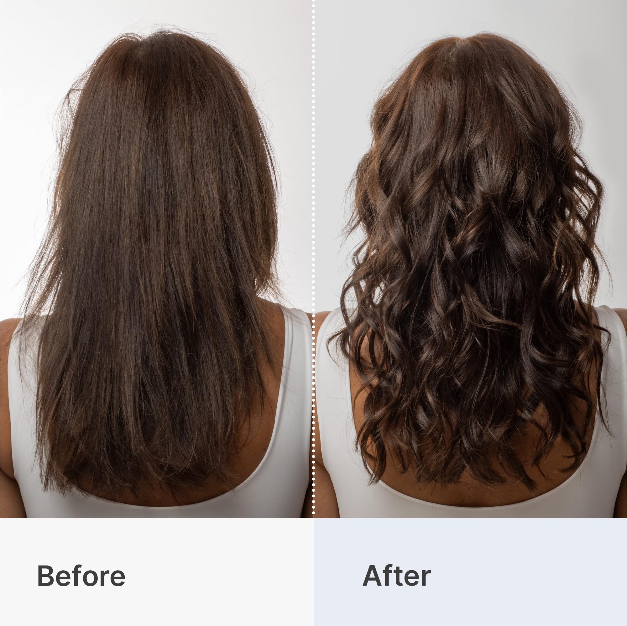 Hands applying Better Not Younger mousse on damp hair for added body.