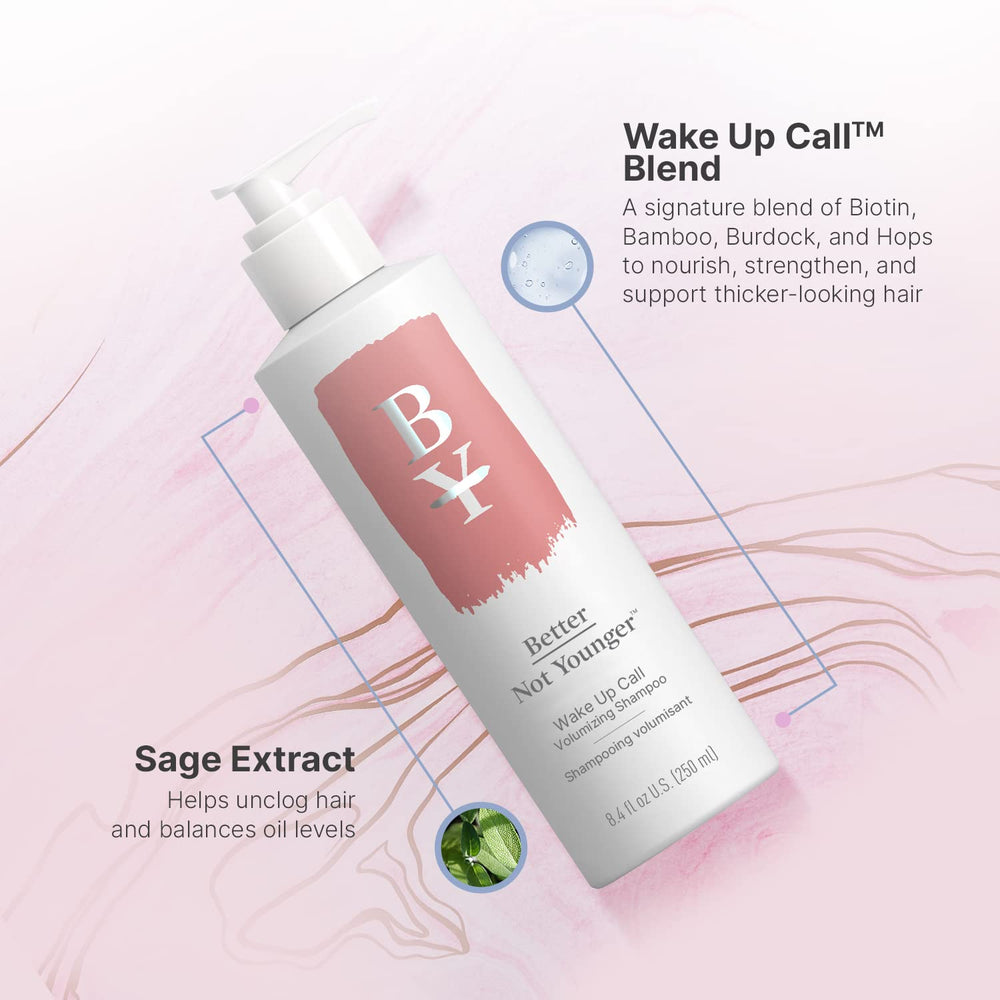 Better Not Younger Wake Up Call front label highlights color-safe cleanse