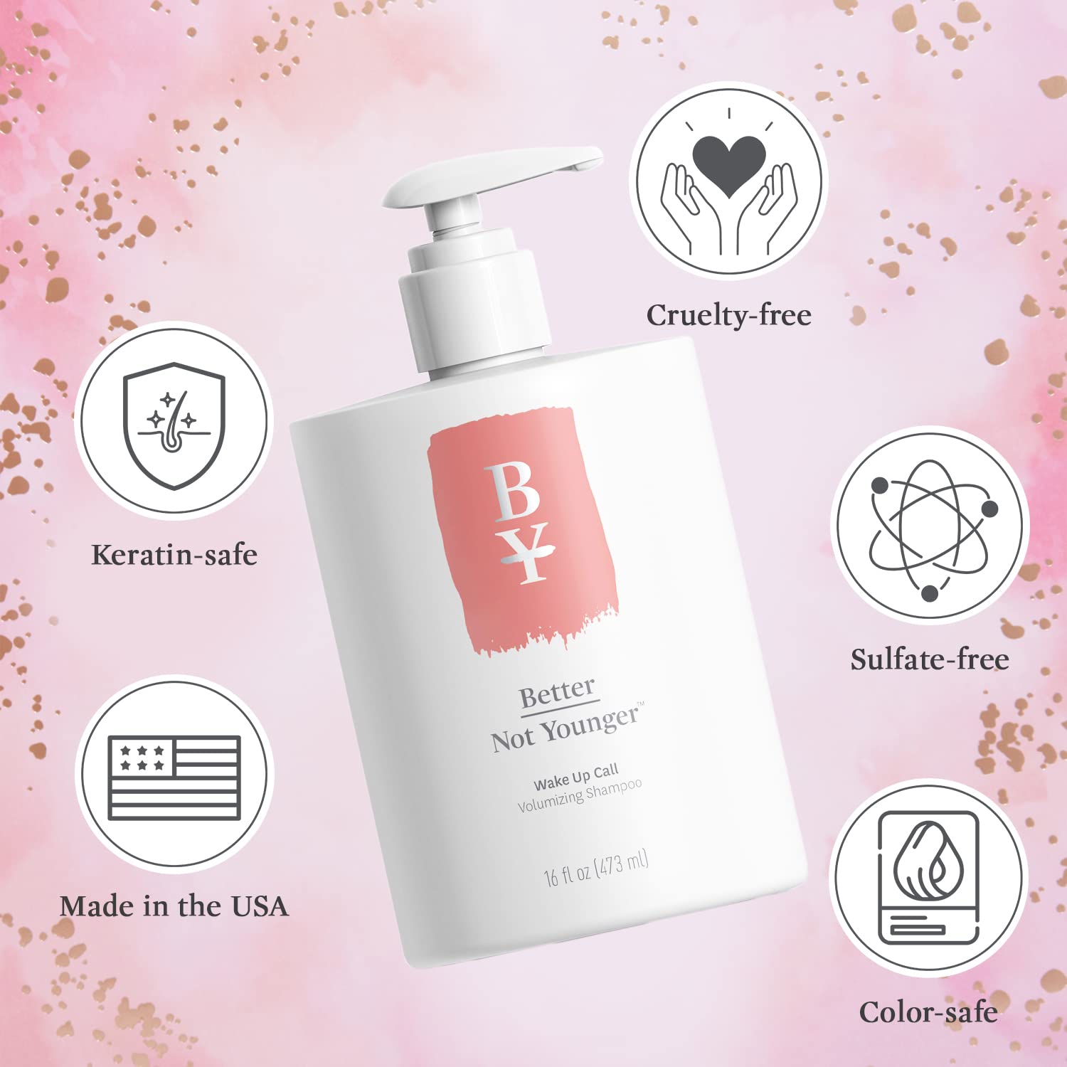 Better Not Younger Wake Up Call shampoo with conditioner bundle showcases complete volume routine