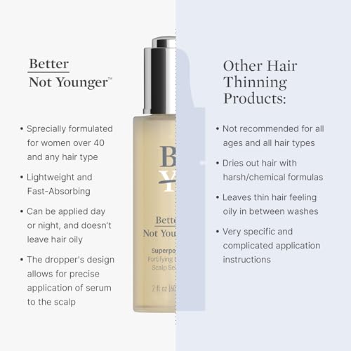 Better Not Younger product aimed at women over 40 improving hair density appearance.