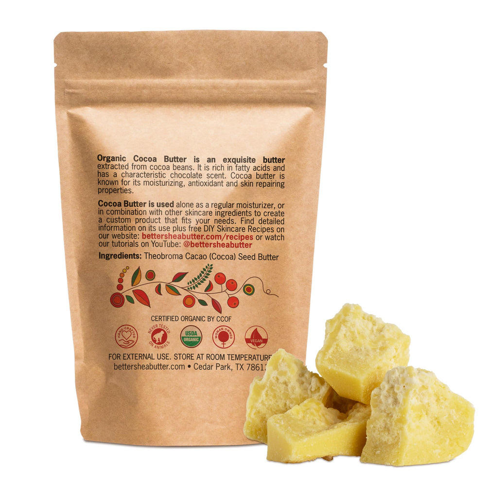 Better Shea Butter cocoa butter solid bar for melting into body lotion