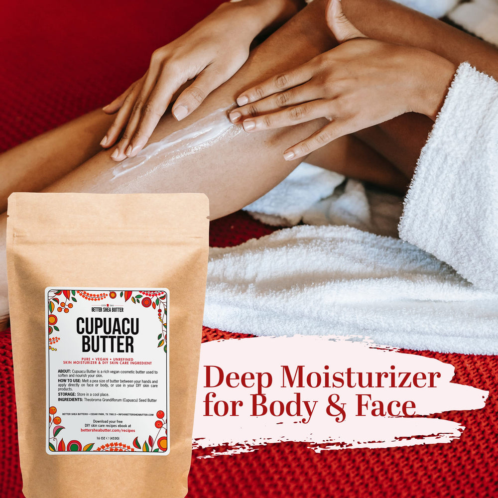 Better Shea Butter Cupuacu Butter packaging shown as a versatile DIY base.