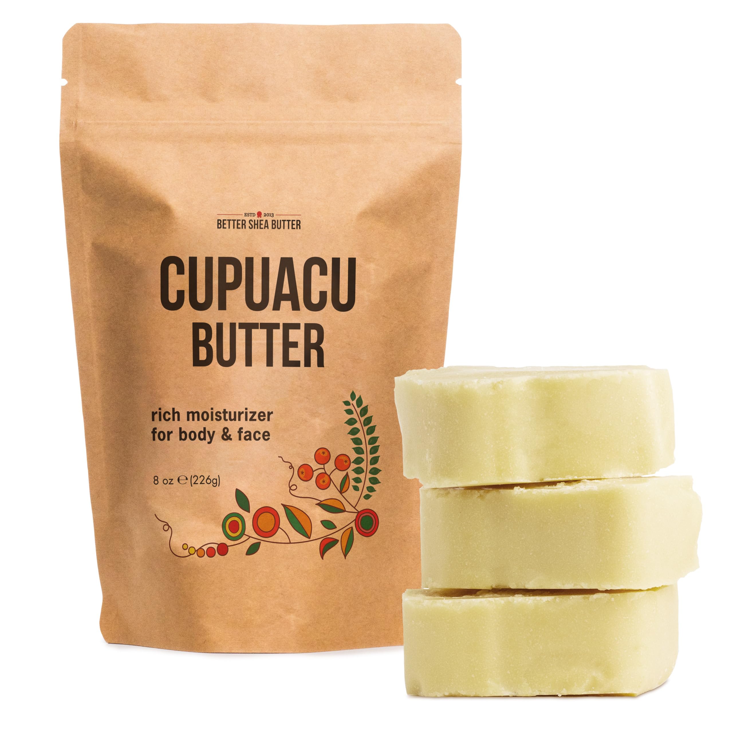 Better Shea Butter Cupuacu Butter raw 8oz jar for rich hydration.
