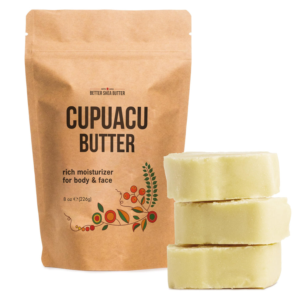 Better Shea Butter Cupuacu Butter raw 8oz jar for rich hydration.