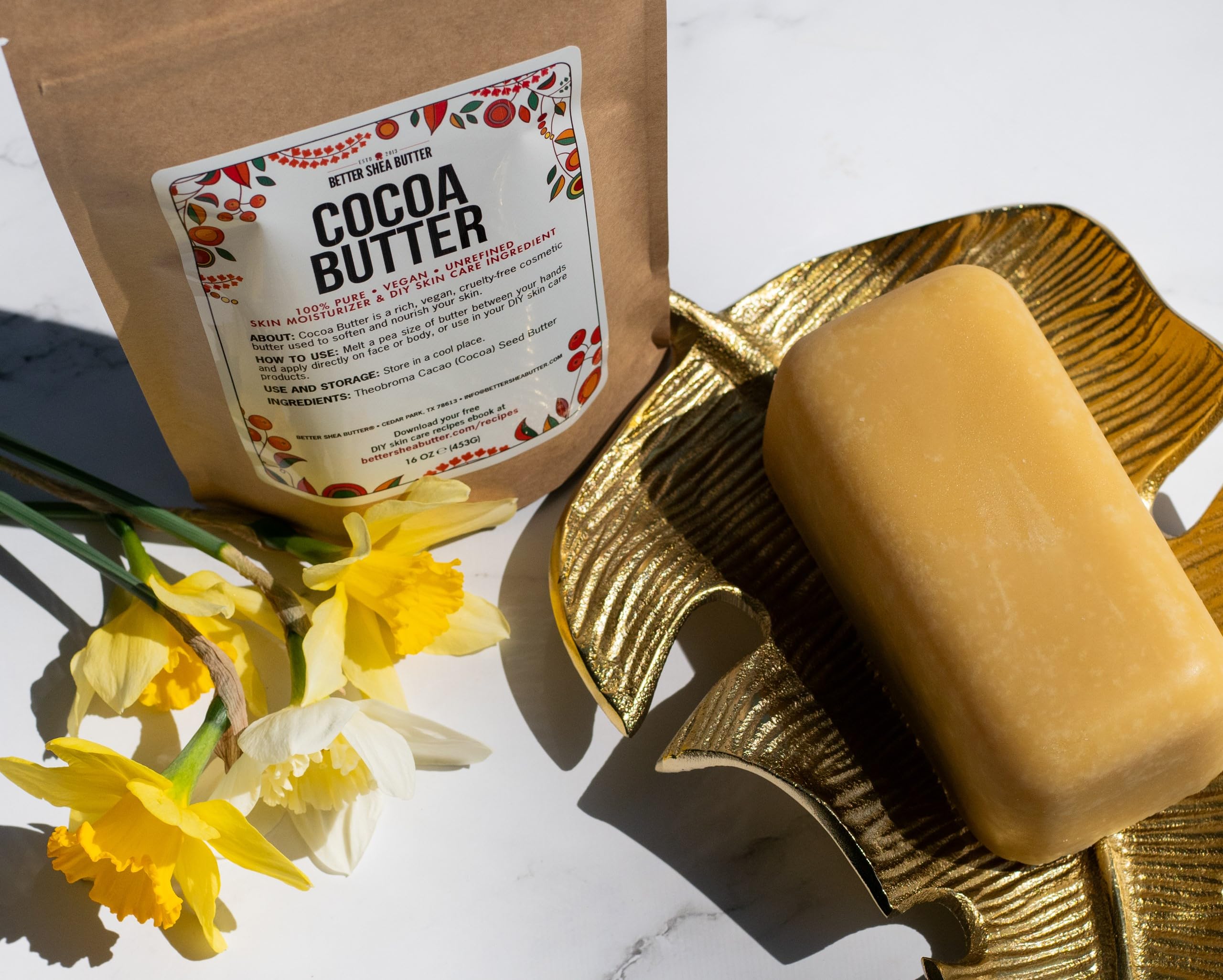 Better Shea Butter food-grade cocoa butter packaging in eco pouch