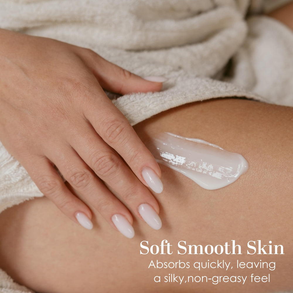 Better Shea Butter Lavender Body Butter arm swatch illustrates fast absorption and hydration.