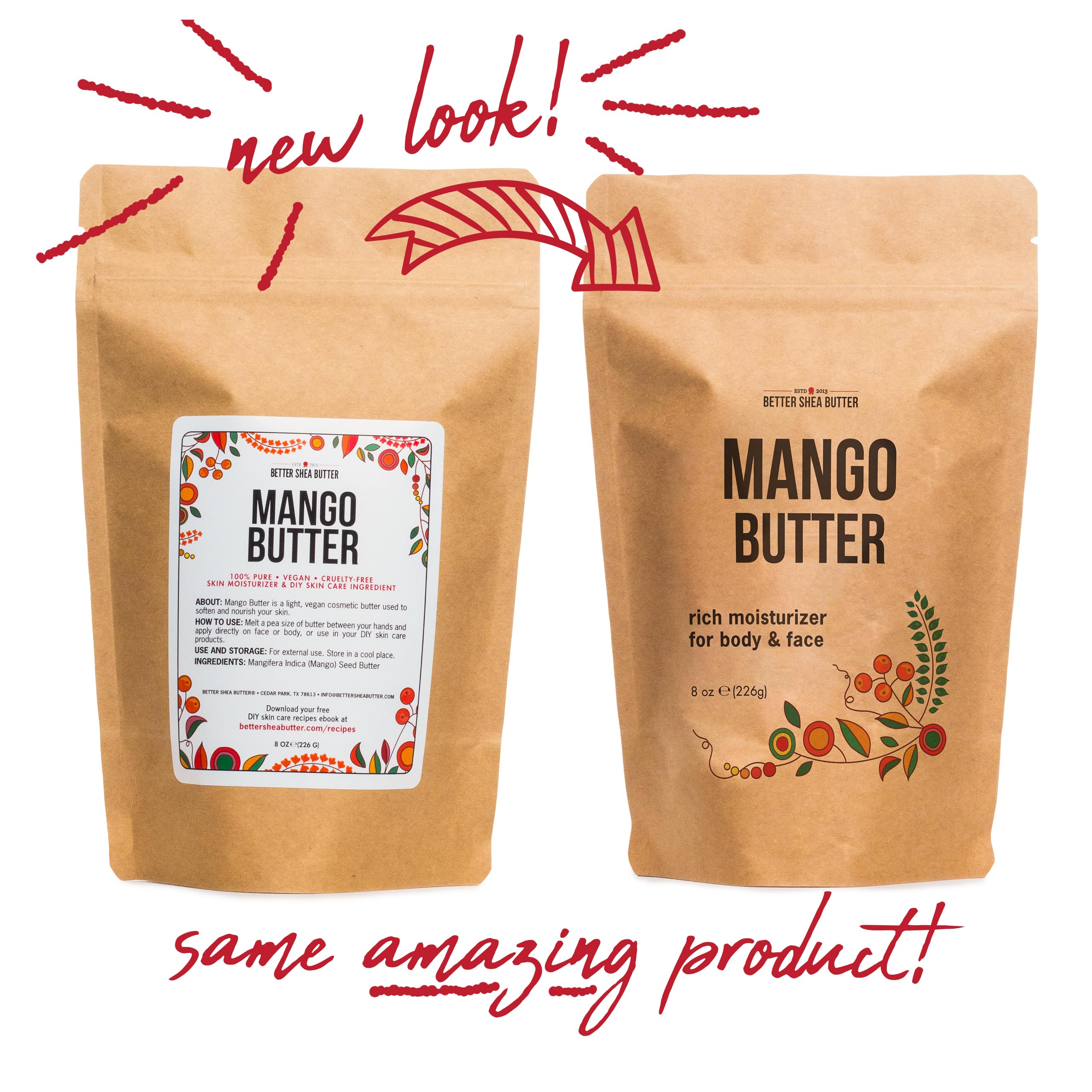 Mango Butter for hair care by Better Shea Butter highlights lightweight moisture.
