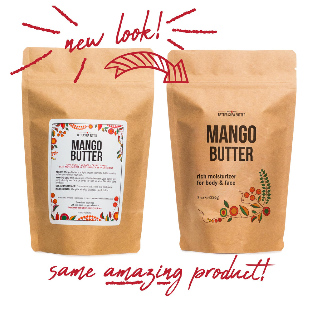 Mango Butter for hair care by Better Shea Butter highlights lightweight moisture.