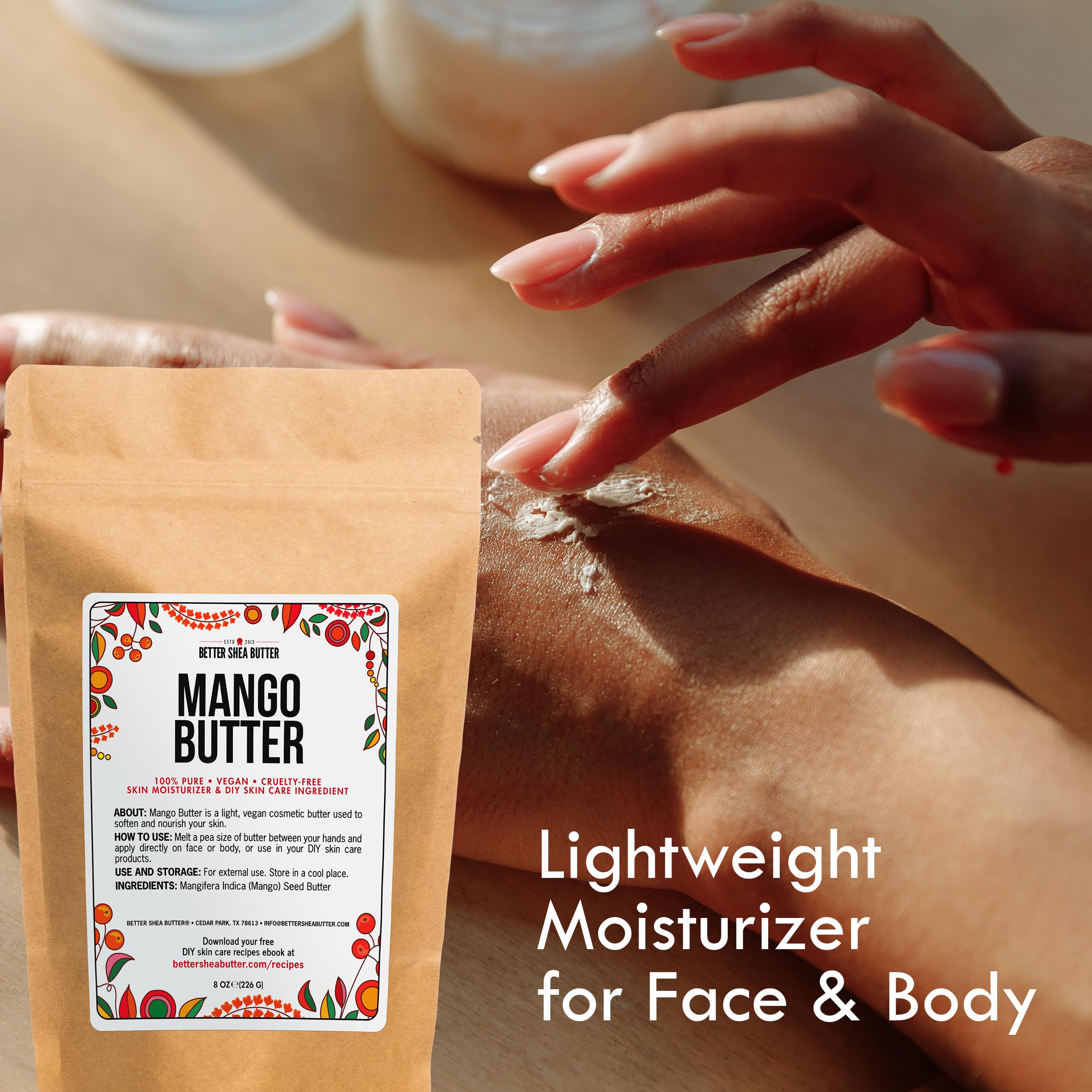 Whipped butter texture from Mango Butter by Better Shea Butter for SKINCARE.