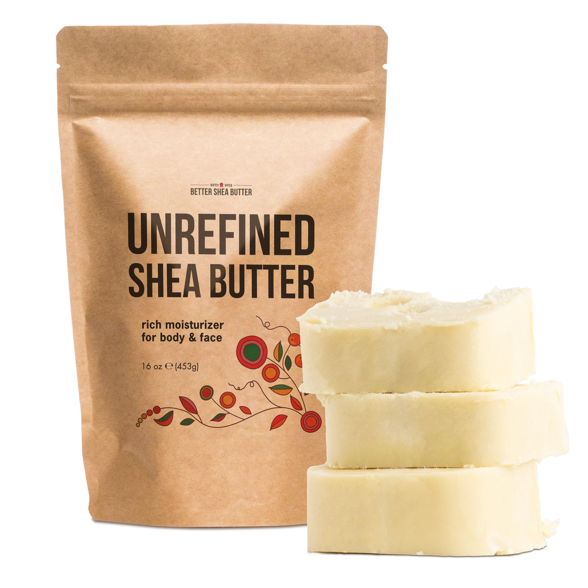 Better Shea Butter raw-shea 1lb bar for deep hydration and DIY skincare use