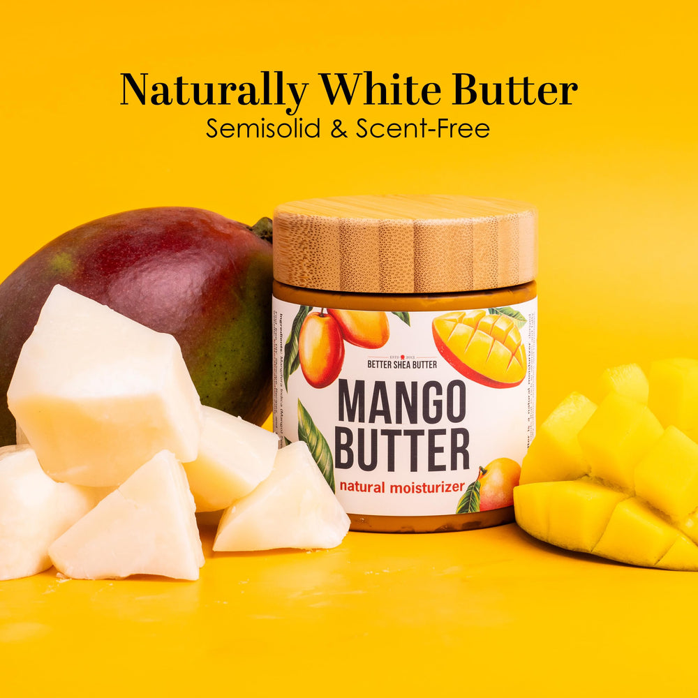 Better Shea Butter mango butter 8oz jar packaging emphasizes convenient size