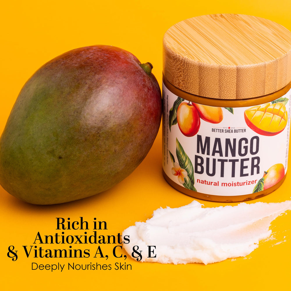 Better Shea Butter mango butter lip gloss base supports natural shine