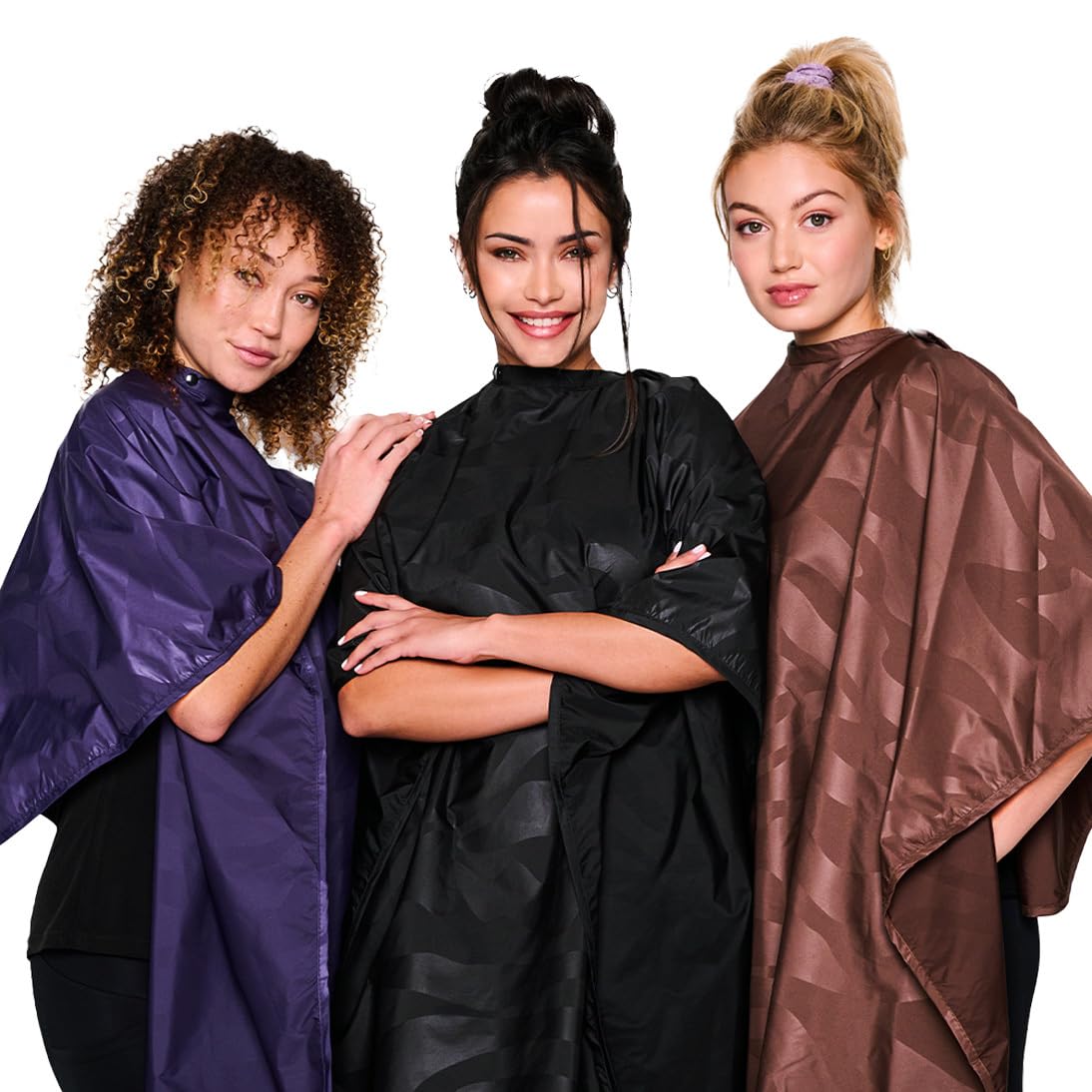 Betty Dain studio setup showing cape ready for bleach treatment.