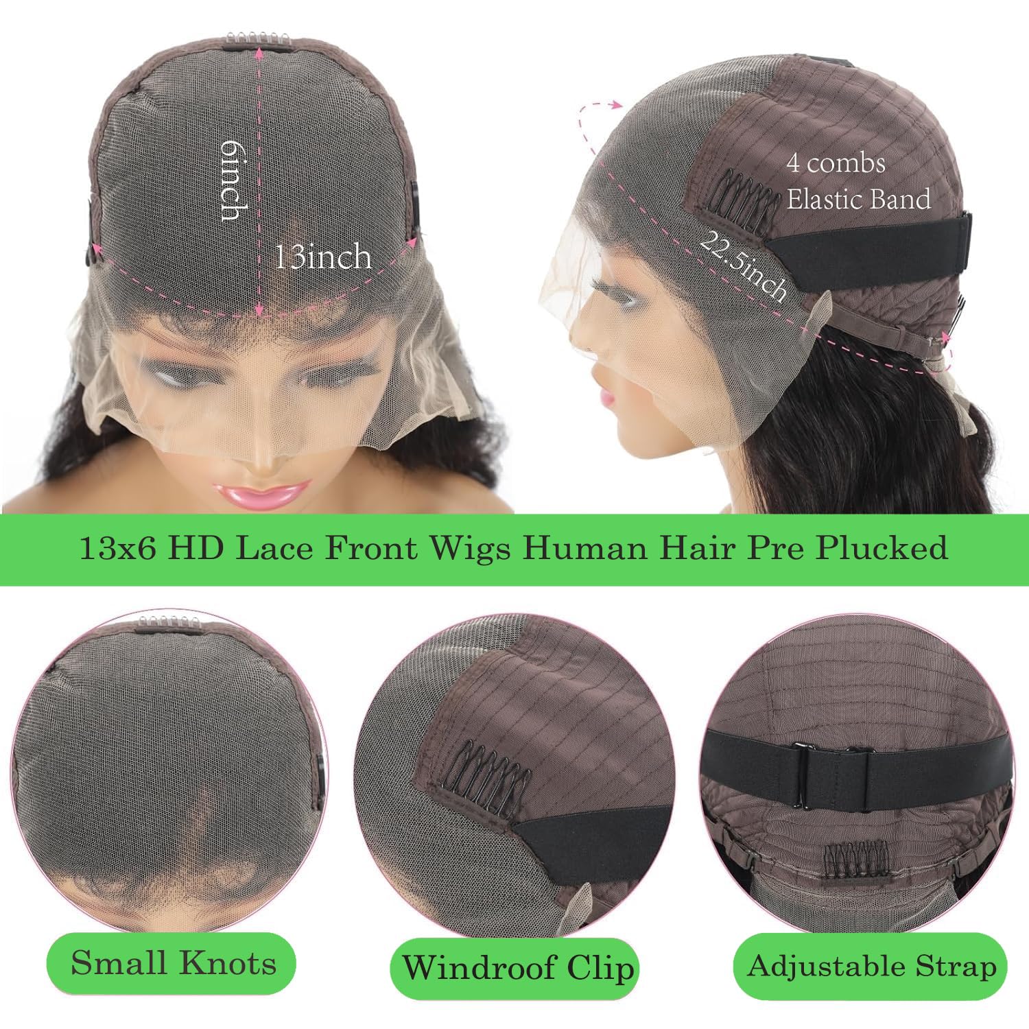 BEULADY glueless bob wig 16in provides secure, quick wear.