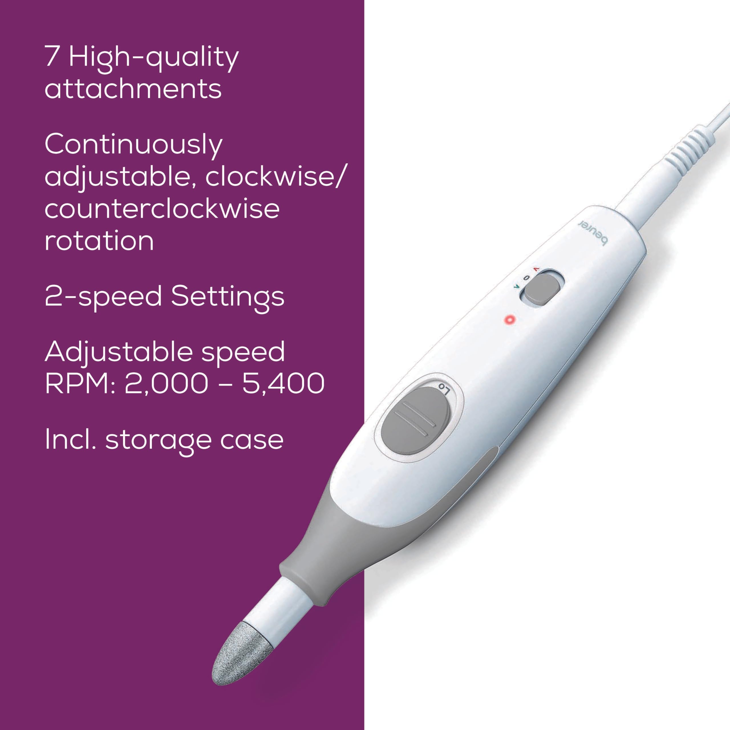 Beurer MP32 travel-ready compact kit for on-the-go manicures