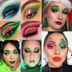 BEUSELF Green Red Eyeshadow Palette matte shades showcase smooth color payoff
