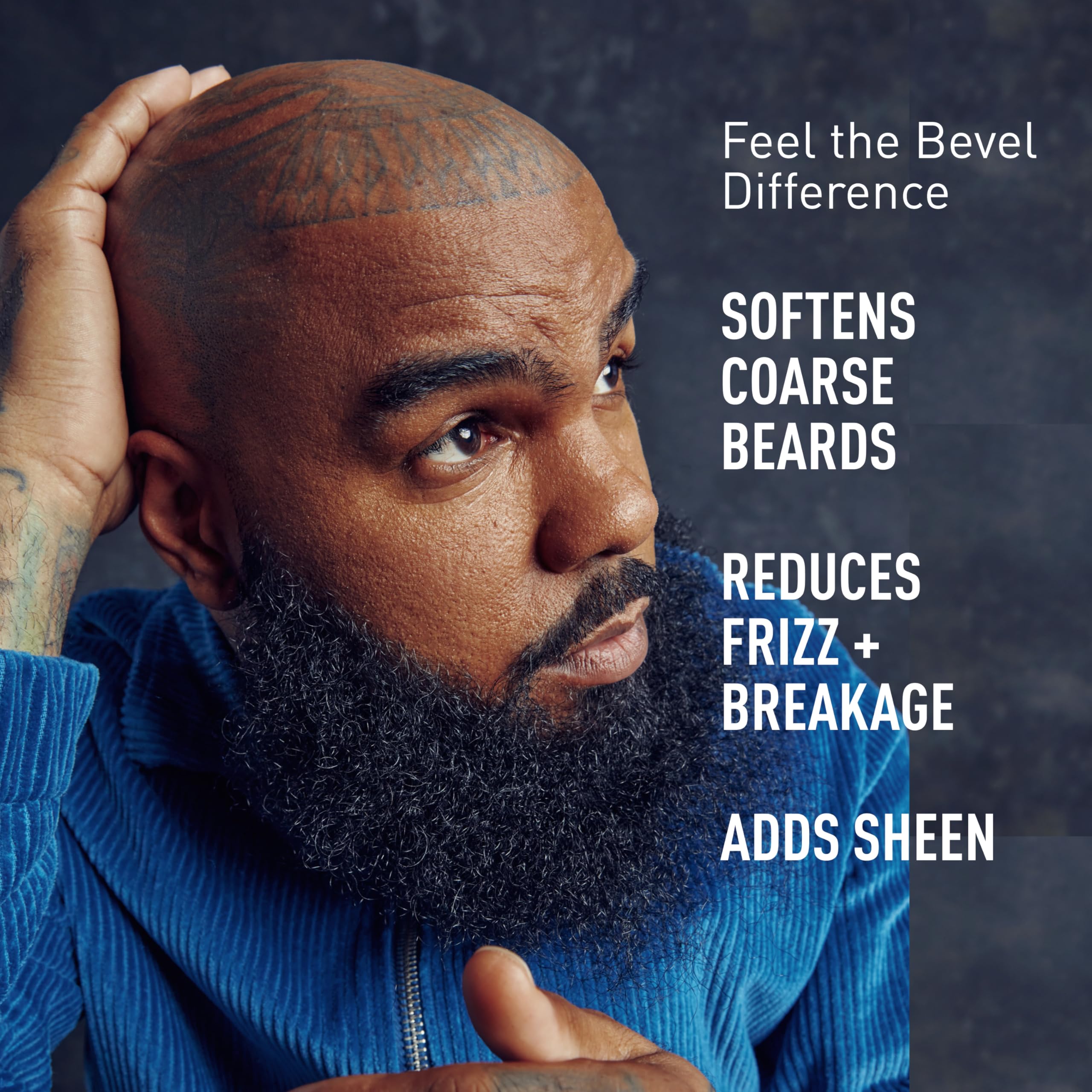 Bevel beard balm pomade jar nourishes skin for comfortable wear.