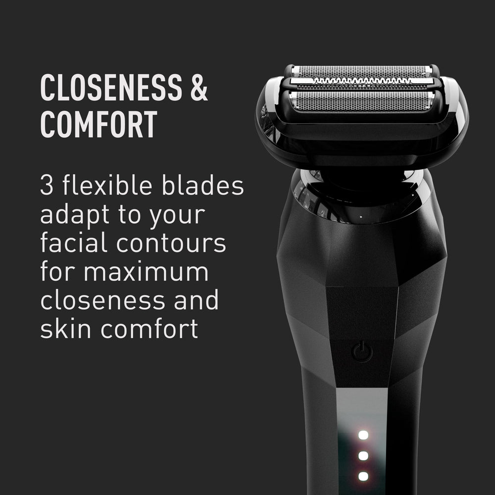 Bevel shaver waterproof design for shower-friendly shaving.