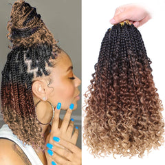 Beverlee 14in boho braids, full length pile view, lightweight protective style.