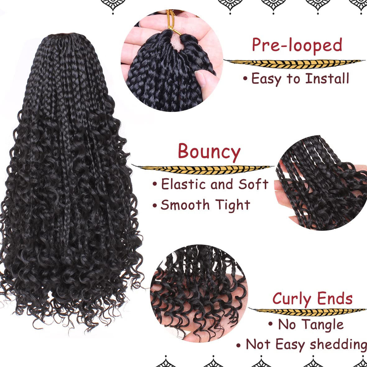 Beverlee pre-looped crochet hair enables quick, clean installation.