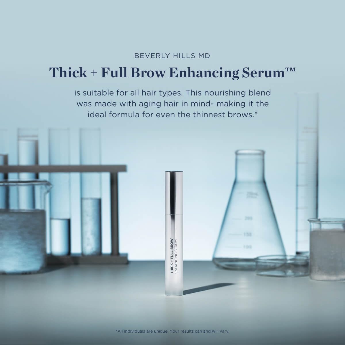 Beverly Hills MD Brow Serum in use on sparse brows.